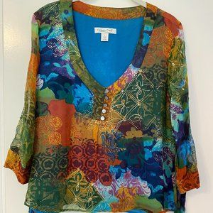 Coldwater Creek - Unique pullover blouse with understated bling in Misses Large